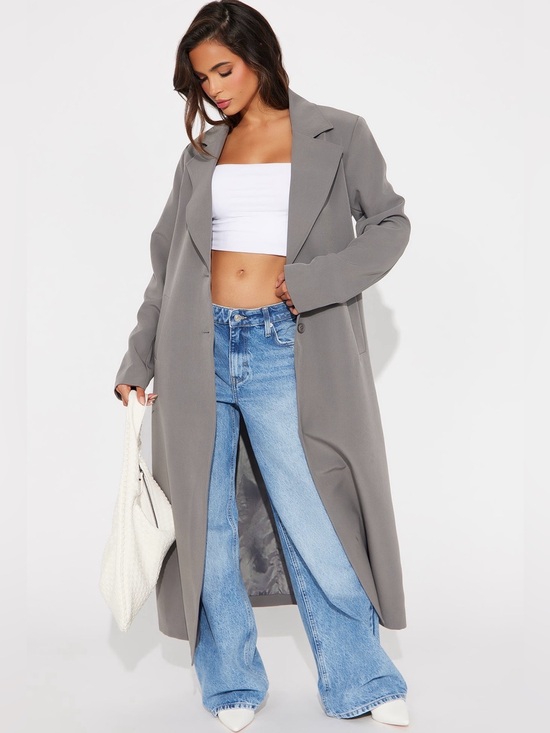 Fashion Nova Jackets & Blazers - Fashion Nova Gray/Taupe Longline Tailored Coat XS NWT
